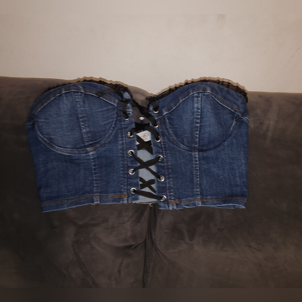Small jean crop top